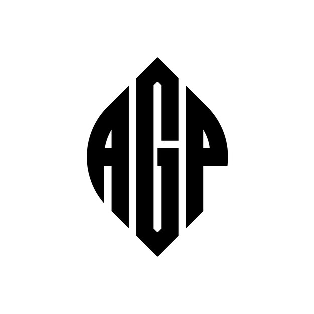 El diseño del logotipo de la letra del círculo AGP con forma de círculo y elipse las letras de la elipse AGP con estilo tipográfico las tres iniciales forman un logotipo del círculo agp círculo emblema monograma abstracto letra marca vector