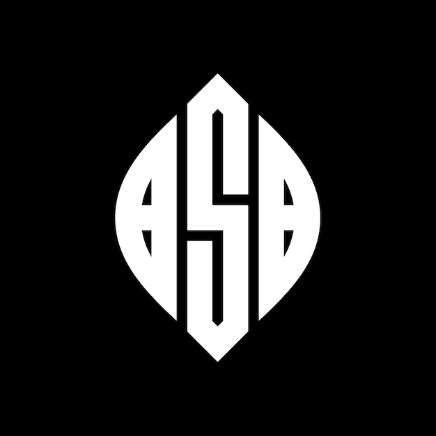 Diseño del logotipo de la letra del círculo BSB con forma de círculo y elipse Letras de la elipse BSB con estilo tipográfico Las tres iniciales forman un logotipo del círculo