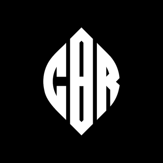 Vector el diseño del logotipo de la letra del círculo cbr con forma de círculo y elipse cbr letras elípticas con estilo tipográfico las tres iniciales forman un logotipo del círculo cbr círculo emblema monograma abstracto letra marca vector