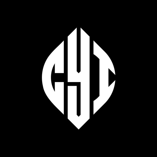 Diseño del logotipo de la letra del círculo CYI con forma de círculo y elipse CYI letras de elipse con estilo tipográfico Las tres iniciales forman un logotipo del círculo CYI Emblema del círculo Monograma Abstracto Vector de la letra Mark.