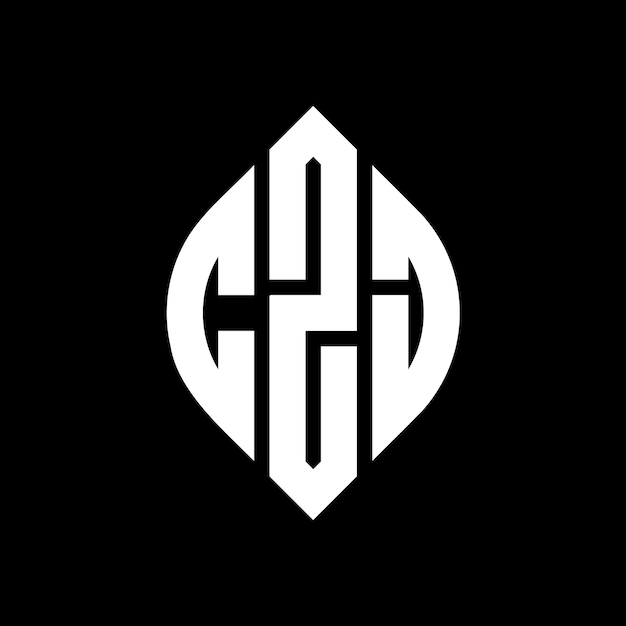 Diseño del logotipo de la letra del círculo CZJ con forma de círculo y elipse CZJ letras de elipse con estilo tipográfico Las tres iniciales forman un logotipo del círculo CZJ emblema del círculo Monograma abstracto letra marca vector.