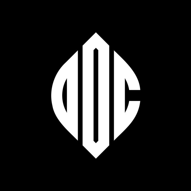 Diseño del logotipo de la letra del círculo DDC con forma de círculo y elipse Letras de la elipse DDC con estilo tipográfico Las tres iniciales forman un logotipo del círculo DDC Emblema del círculo Monograma Abstracto Letra Marca Vector.