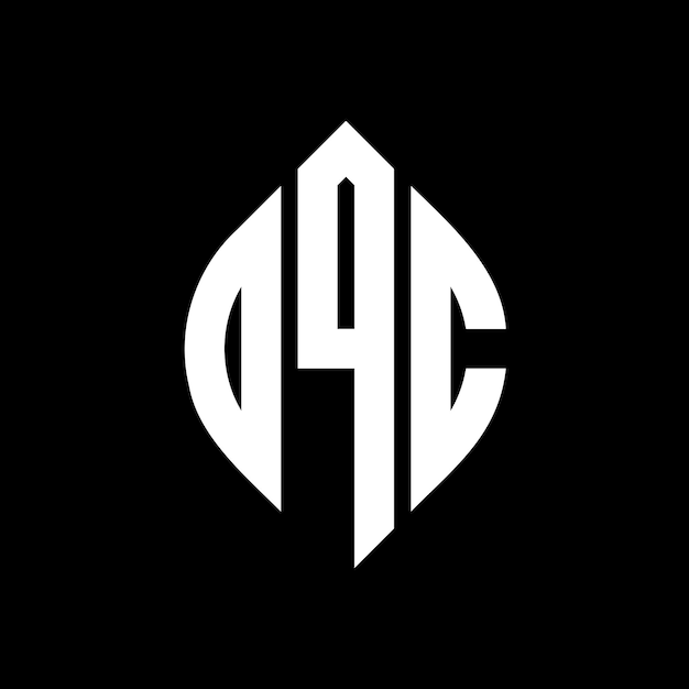 Diseño del logotipo de la letra del círculo DQC con forma de círculo y elipse Letras de la elipse DQC con estilo tipográfico Las tres iniciales forman un logotipo del círculo DQC Emblema del círculo Monograma Abstracto Letra Marca Vector.
