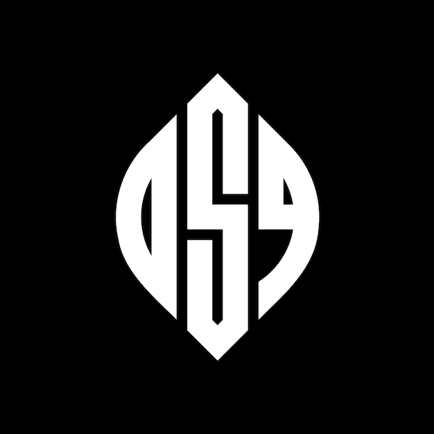 Diseño del logotipo de la letra del círculo DSQ con forma de círculo y elipse Letras de la elipse DSQ con estilo tipográfico Las tres iniciales forman un logotipo del círculo DSQ Emblema del círculo Monograma Abstracto Letra Marca Vector.