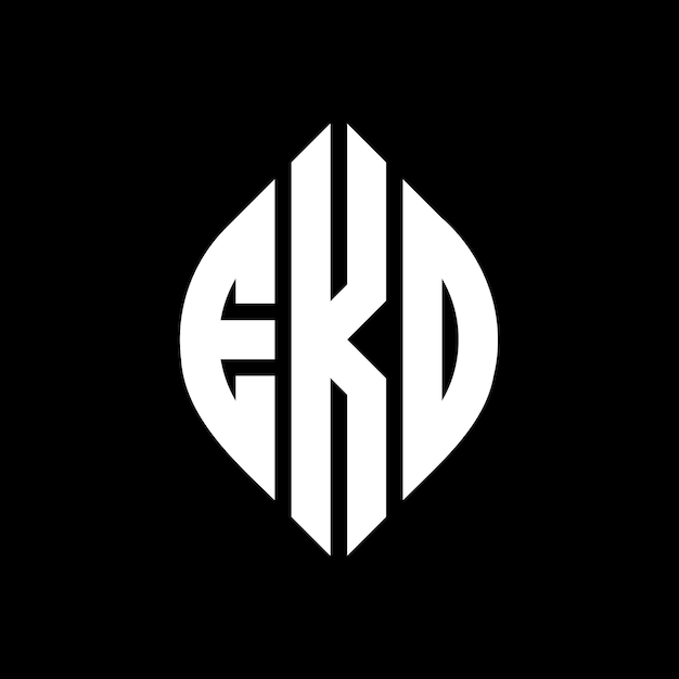 El diseño del logotipo de la letra del círculo EKO con forma de círculo y elipse las letras de la elipse EKO con estilo tipográfico las tres iniciales forman un logotipo del círculo EKO emblema del círculo monograma abstracto letra marca vector.
