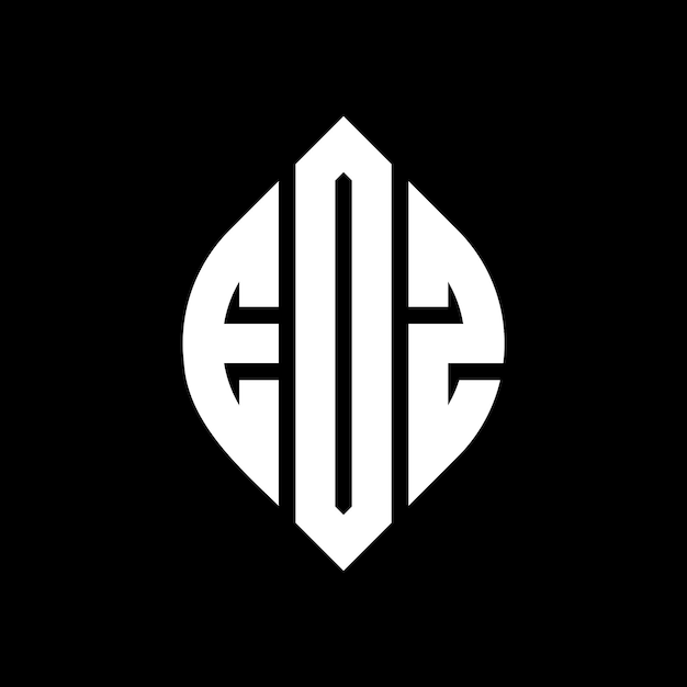 Diseño del logotipo de la letra del círculo EOZ con forma de círculo y elipse Letras de la elipse EOZ con estilo tipográfico Las tres iniciales forman un logotipo del círculo EOZ Emblema del círculo Monograma Abstracto Letra Marca Vector.