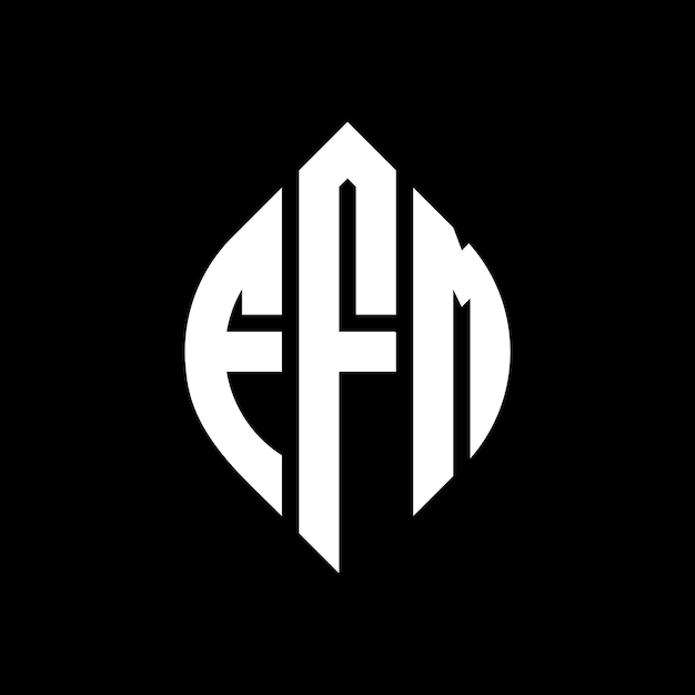 Diseño del logotipo de la letra del círculo FFM con forma de círculo y elipse Letras de la elipse FFM con estilo tipográfico Las tres iniciales forman un logotipo del círculo Emblema del círculo Abstracto Monograma Letra Marca Vector