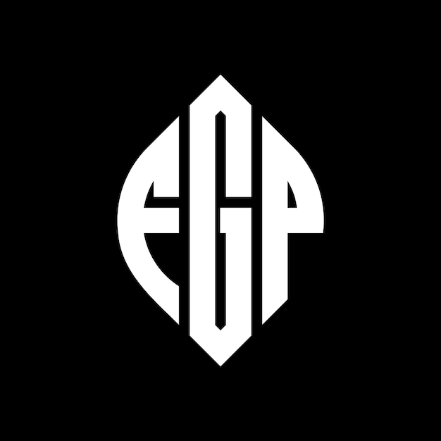 El diseño del logotipo de la letra del círculo fgp con forma de círculo y elipse fgp letras de elipse con estilo tipográfico las tres iniciales forman un logotipo del círculo círculo fgp emblema monograma abstracto carta marca vector