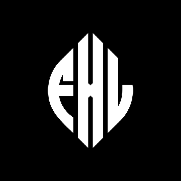Diseño del logotipo de la letra del círculo FXL con forma de círculo y elipse Letras de la elipse FXL con estilo tipográfico Las tres iniciales forman un logotipo del círculo FCL Círculo Emblema Monograma Abstracto Letra Marca Vector