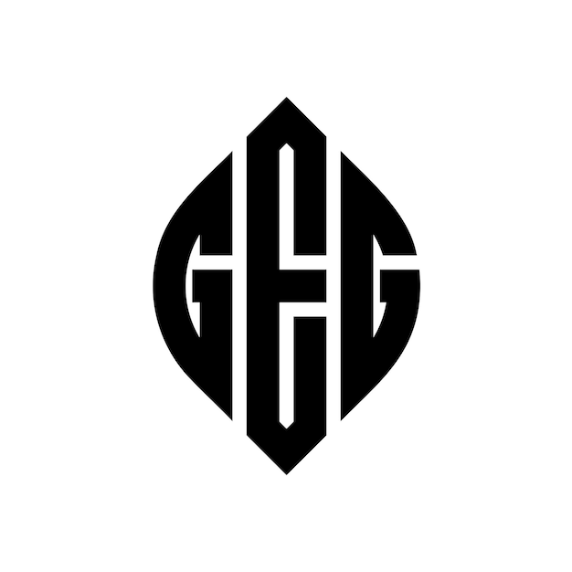 El diseño del logotipo de la letra del círculo GEG con forma de círculo y elipse GEG letras de elipse con estilo tipográfico Las tres iniciales forman un logotipo de círculo GEC Emblema del círculo Monograma Abstracto Carta Marca Vector