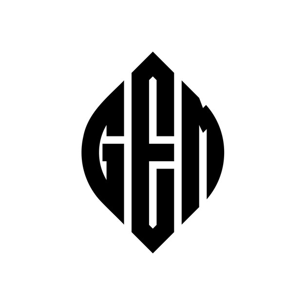 El diseño del logotipo de la letra de círculo GEM con forma de círculo y elipse GEM letras de elipse con estilo tipográfico Las tres iniciales forman un logotipo de círculo JEM Círculo Emblema Monograma Abstracto Carta Marca Vector
