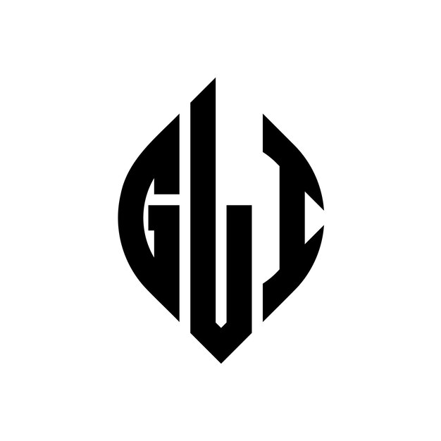 El diseño del logotipo de la letra del círculo GLI con forma de círculo y elipse GLI letras de elipse con estilo tipográfico Las tres iniciales forman un logotipo de círculo GLi emblema del círculo Monograma abstracto letra marca vector