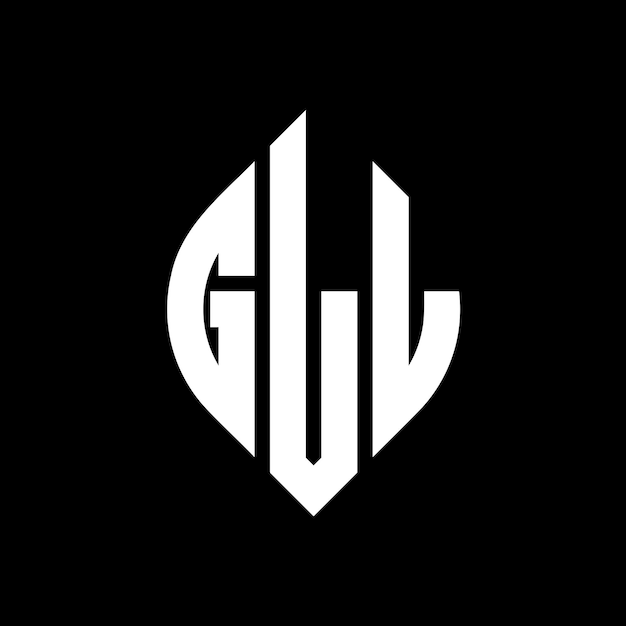 El diseño del logotipo de la letra del círculo GLL con forma de círculo y elipse GLL letras elípticas con estilo tipográfico Las tres iniciales forman un logotipo del círculo
