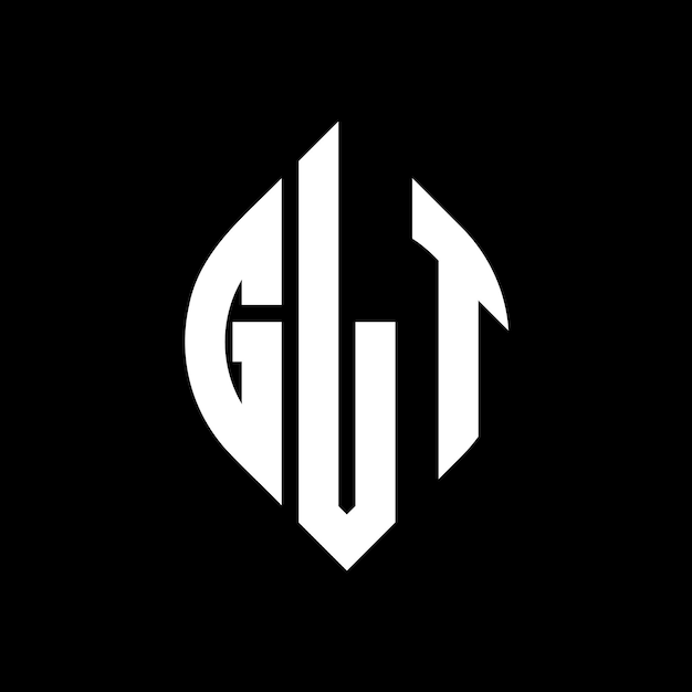 El diseño del logotipo de la letra del círculo GLT con forma de círculo y elipse GLT letras elípticas con estilo tipográfico Las tres iniciales forman un logotipo del círcolo GLT círculo emblema monograma abstracto letra marca vector
