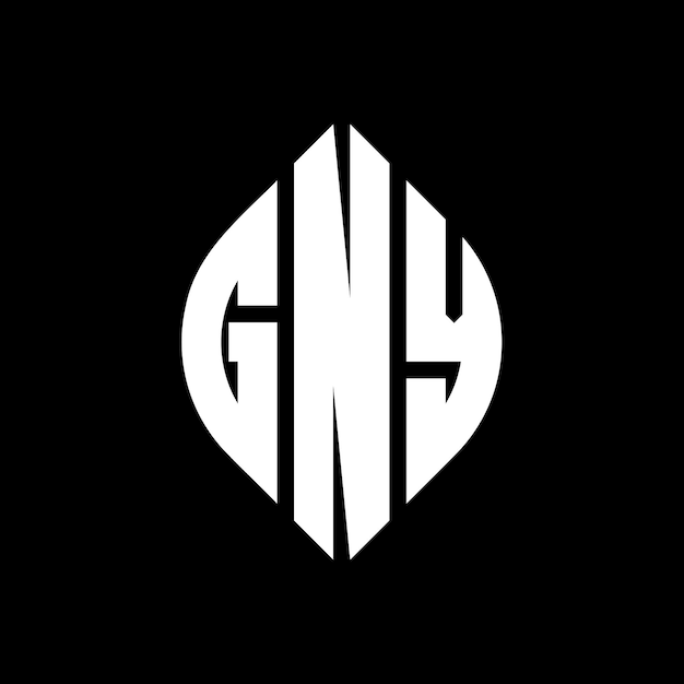 Diseño del logotipo de la letra de círculo GNY con forma de círculo y elipse Letras de elipse GNY con estilo tipográfico Las tres iniciales forman un logotipo de círculo Emblema de Círculo GNY Monograma Abstracto Letra Marca Vector