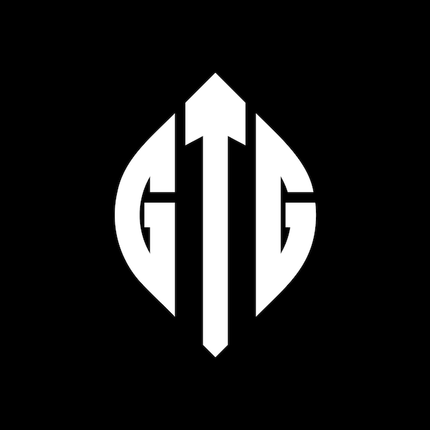 Diseño del logotipo de la letra del círculo GTG con forma de círculo y elipse Letras elípticas GTG con estilo tipográfico Las tres iniciales forman un logotipo del círculo Logotipo GTG Círculo Emblema Monograma Abstracto Letra Marca Vector
