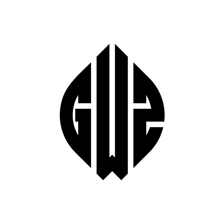 Vector el diseño del logotipo de la letra del círculo gwz con forma de círculo y elipse gwz letras elípticas con estilo tipográfico las tres iniciales forman un logotipo del círculo mwz círculo emblema monograma abstracto carta marca vector