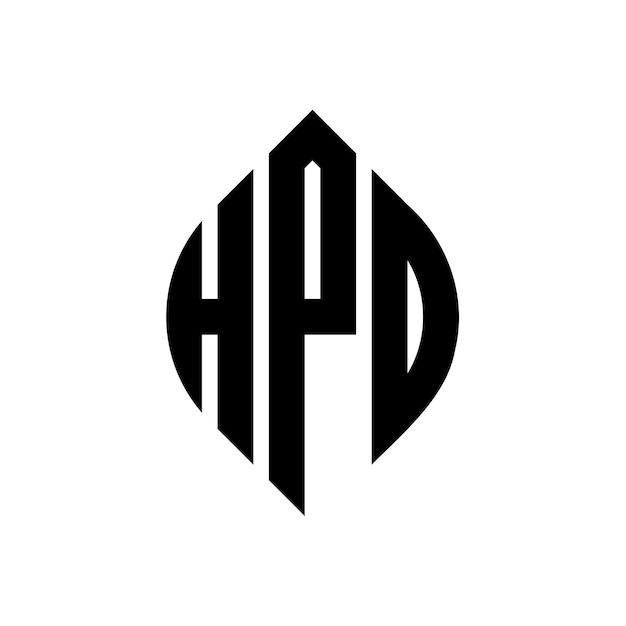 Vector diseño del logotipo de la letra del círculo hpo con forma de círculo y elipse letras de la elipse hpo con estilo tipográfico las tres iniciales forman un logotipo del círculo hppo emblema del círculo monograma abstracto letra marca vector