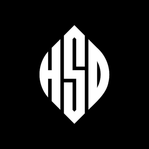 Diseño del logotipo de la letra del círculo HSO con forma de círculo y elipse Letras de la elipse HSO con estilo tipográfico Las tres iniciales forman un logotipo del círculo