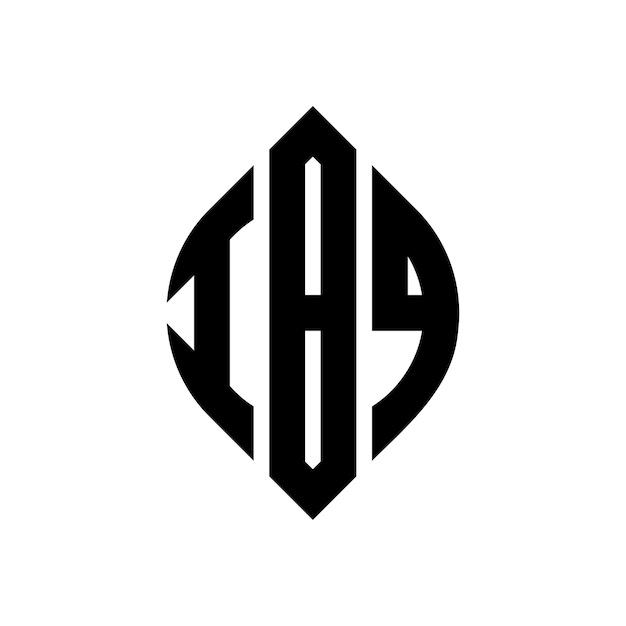 Diseño del logotipo de la letra del círculo IBQ con forma de círculo y elipse Letras de la elipse IBQ con estilo tipográfico Las tres iniciales forman un logotipo del círculo Ibq Círculo Emblema Monograma Abstracto Letra Marca Vector