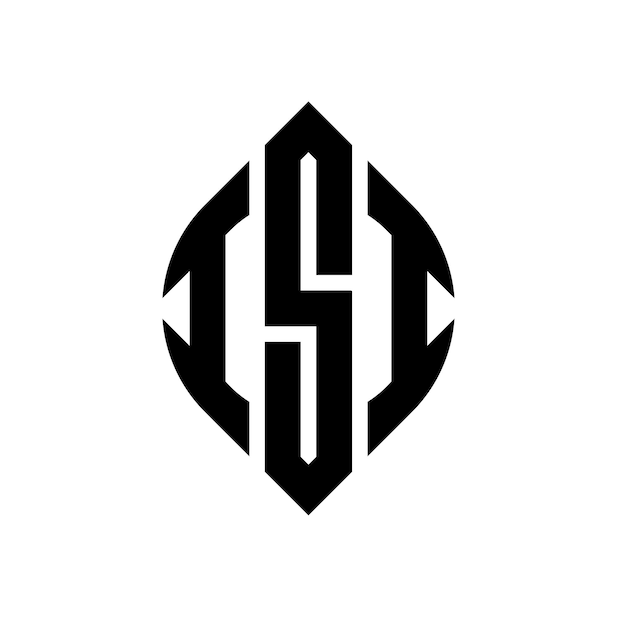 Diseño del logotipo de la letra del círculo ISI con forma de círculo y elipse Letras de la elipse ISI con estilo tipográfico Las tres iniciales forman un logotipo del círculo El emblema del círculo del ISI Monograma abstracto Letra marca vector
