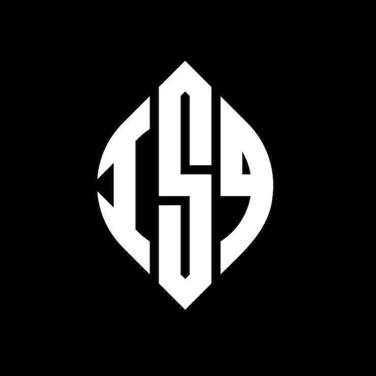 Vector diseño del logotipo de la letra del círculo isq con forma de círculo y elipse letras de la elipse isq con estilo tipográfico las tres iniciales forman un logotipo del círculo esq emblema del círculo monograma abstracto letra marca vector