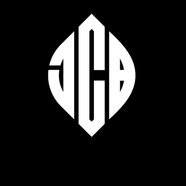 Diseño del logotipo de la letra del círculo JCB con forma de círculo y elipse JCB letras de elipse con estilo tipográfico Las tres iniciales forman un logotipo del círcolo JCB Círculo Emblema Monograma Abstracto Carta Marca Vector