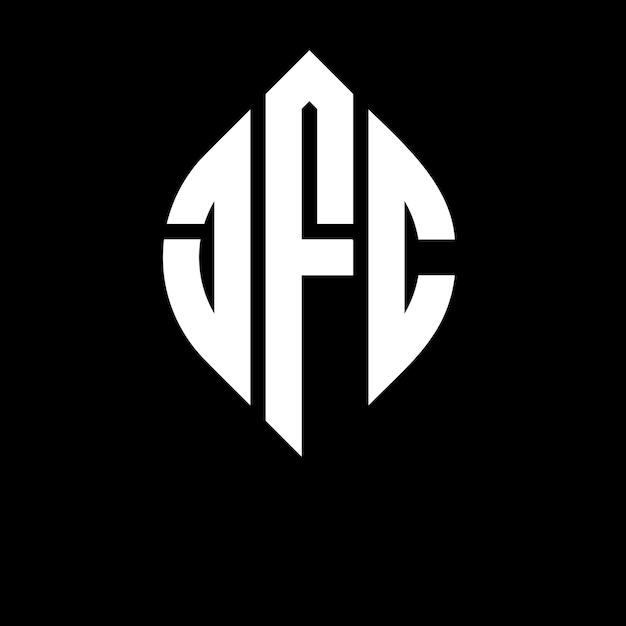 El diseño del logotipo de la letra del círculo JFC con forma de círculo y elipse JFC letras elípticas con estilo tipográfico Las tres iniciales forman un logotipo del círcolo JFC círculo emblema monograma abstracto letra marca vector