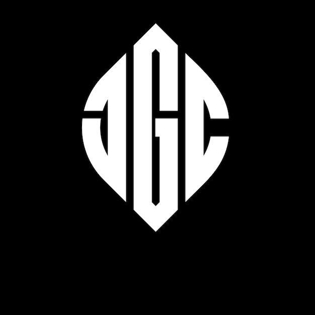 El diseño del logotipo de la letra del círculo JGC con forma de círculo y elipse JGC letras de elipse con estilo tipográfico Las tres iniciales forman un logotipo de círculo JCG círculo emblema monograma abstracto letra marca vector