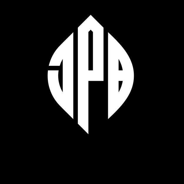 El diseño del logotipo de la letra del círculo JPB con forma de círculo y elipse las letras de la elipse JPB con estilo tipográfico las tres iniciales forman un logotipo del círculo GPB emblema del círculo monograma abstracto letra marca vector