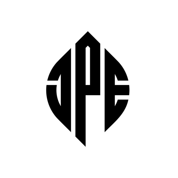 El diseño del logotipo de la letra del círculo JPE con forma de círculo y elipse JPE letras de elipse con estilo tipográfico Las tres iniciales forman un logotipo de círculo JPe círculo emblema monograma abstracto letra marca vector