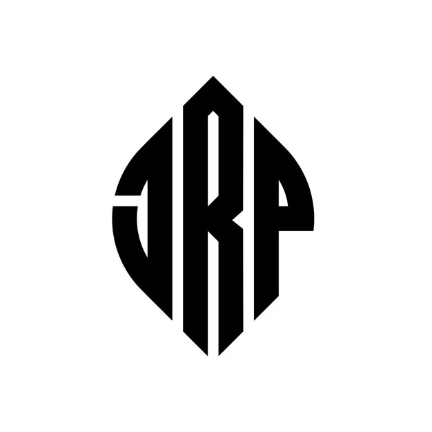 El diseño del logotipo de la letra del círculo JRP con forma de círculo y elipse JRP letras elípticas con estilo tipográfico Las tres iniciales forman un logotipo del círculo jRP círculo emblema monograma abstracto letra marca vector