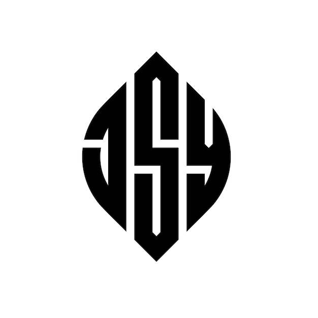 Diseño del logotipo de la letra del círculo JSY con forma de círculo y elipse JSY letras de elipse con estilo tipográfico Las tres iniciales forman un logotipo del círculoJSY Emblema del círculo Monograma Abstracto Letra Marca Vector
