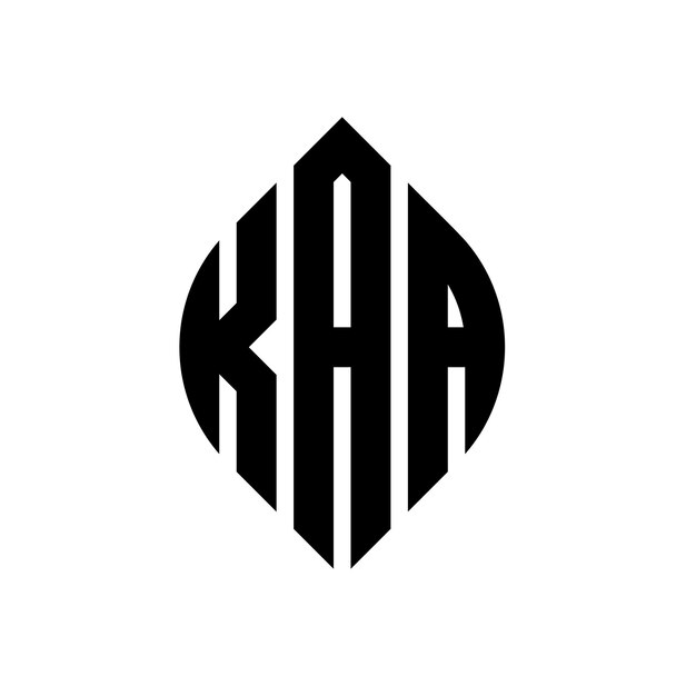 Diseño del logotipo de la letra del círculo KAA con forma de círculo y elipse KAA letras de elipse con estilo tipográfico Las tres iniciales forman un logotipo de círculo KAE Emblema del círculo Monograma Abstracto Carta Marca Vector