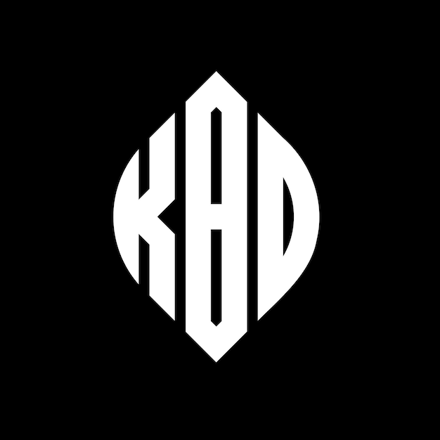Diseño del logotipo de la letra del círculo KBD con forma de círculo y elipse Letras elípticas KBD con estilo tipográfico Las tres iniciales forman un logotipo del círculo Emblema del círculo Abstracto Monograma Letra Marca Vector