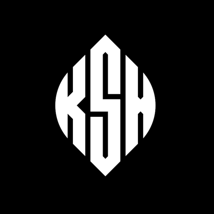 Vector diseño del logotipo de la letra del círculo ksx con forma de círculo y elipse letras de la elipse ksx con estilo tipográfico las tres iniciales forman un logotipo del círculo