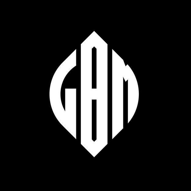 El diseño del logotipo de la letra del círculo LBM con forma de círculo y elipse LBM letras elípticas con estilo tipográfico Las tres iniciales forman un logotipo del círcolo LBM Círculo Emblema Monograma Abstracto Carta Marca Vector