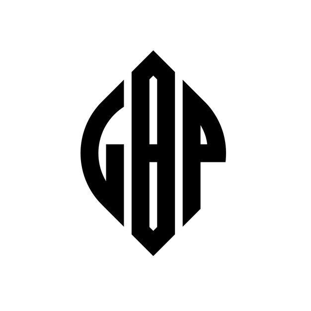 El diseño del logotipo de la letra del círculo LBP con forma de círculo y elipse LBP letras de elipse con estilo tipográfico Las tres iniciales forman un logotipo del círcolo LBP círculo emblema monograma abstracto letra marca vector