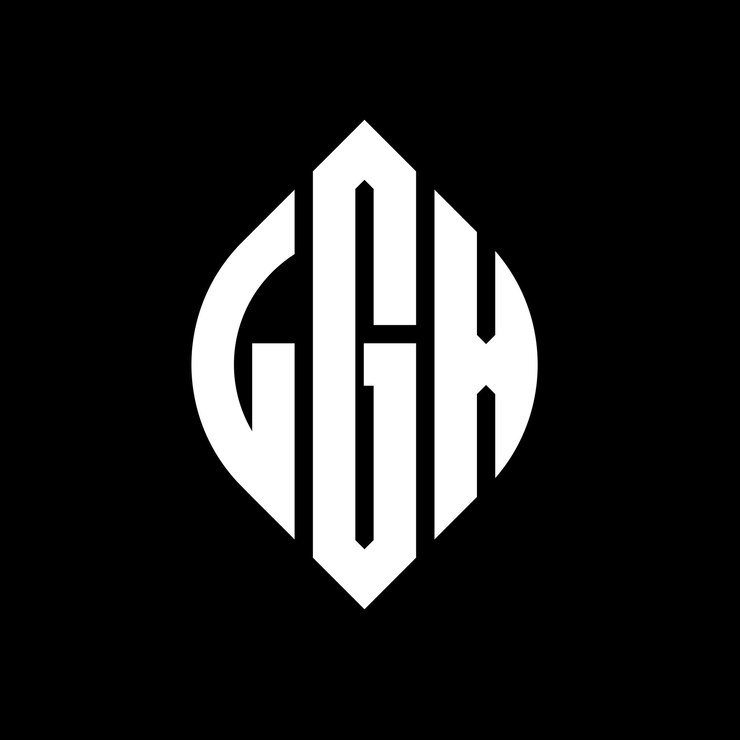 Vector el diseño del logotipo de la letra del círculo lgx con forma de círculo y elipse las letras de la elipse lgx con estilo tipográfico las tres iniciales forman un logotipo del círculo lx emblema del círculo monograma abstracto letra marca vector