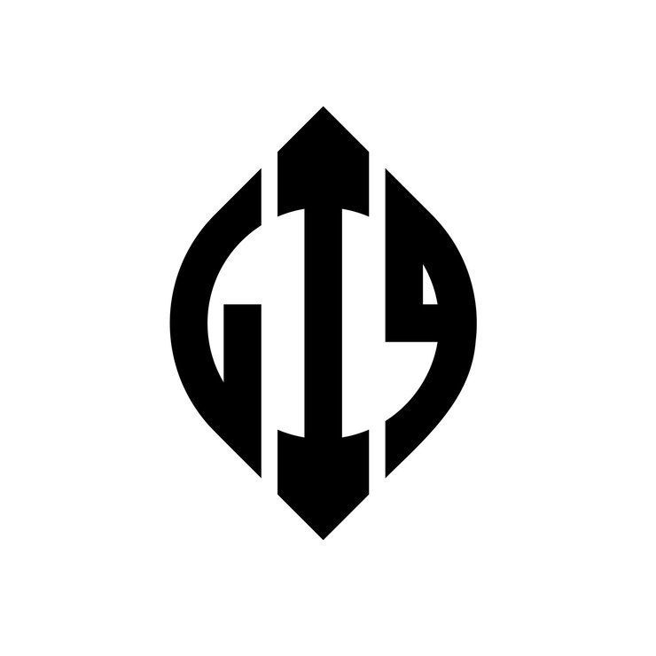 Vector diseño del logotipo de la letra del círculo liq con forma de círculo y elipse letras de la elipse liq con estilo tipográfico las tres iniciales forman un logotipo del círculo líq emblema del círculo monograma abstracto letra marca vector