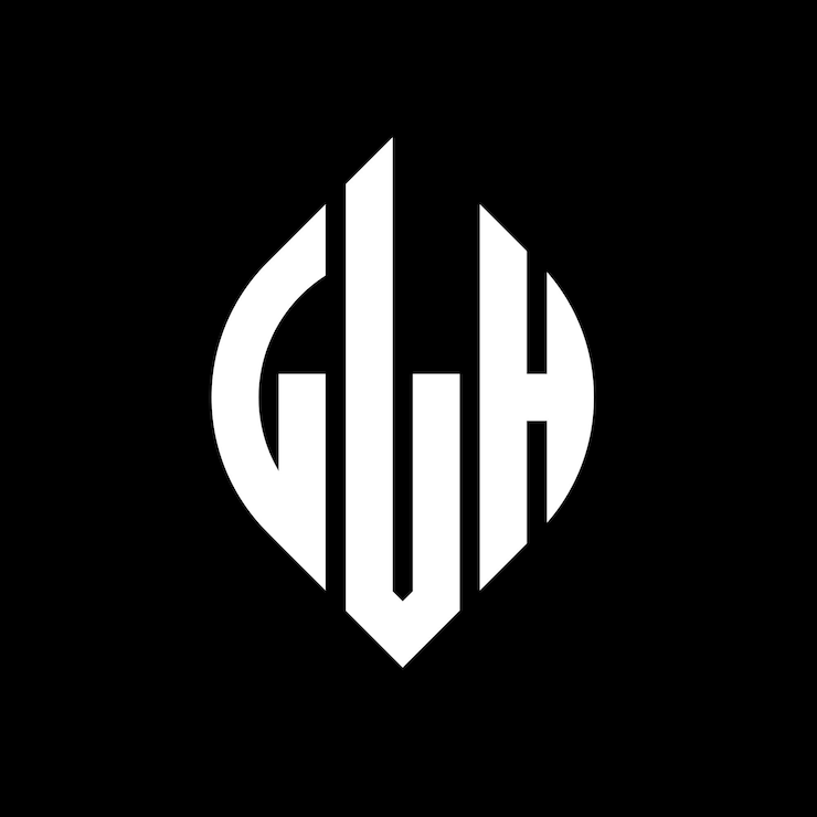 Vector diseño del logotipo de la letra del círculo llh con forma de círculo y elipse letras de la elipse llh con estilo tipográfico las tres iniciales forman un logotipo del círculo