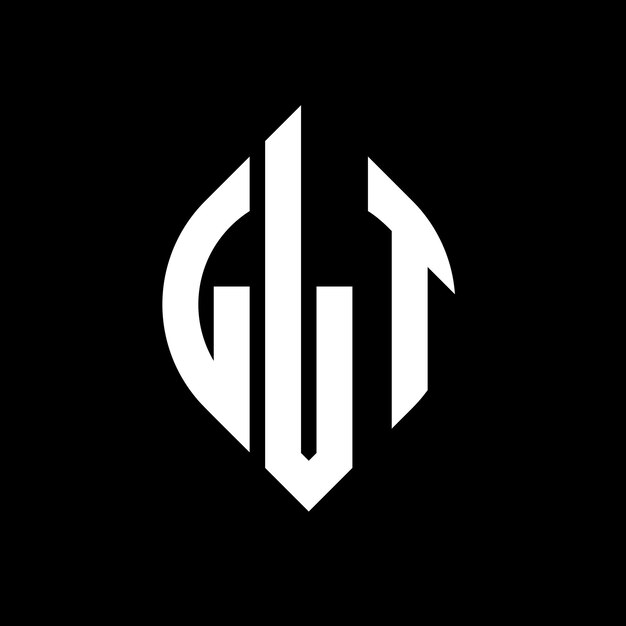 Diseño del logotipo de la letra del círculo LLT con forma de círculo y elipse Letras de la elipse LLT con estilo tipográfico Las tres iniciales forman un logotipo del círculo