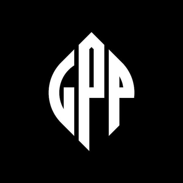 El diseño del logotipo de la letra del círculo LPP con forma de círculo y elipse LPP letras de elipse con estilo tipográfico Las tres iniciales forman un logotipo del círcolo LPP Emblema del círculo Monograma Abstracto Carta Marca Vector