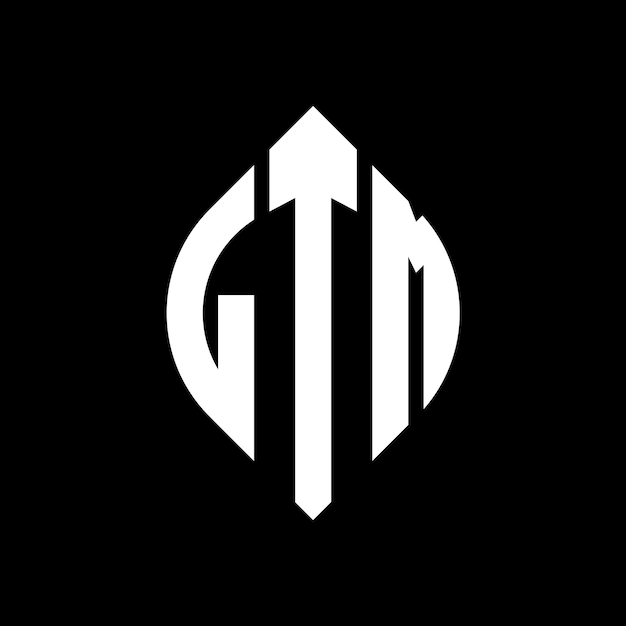 El diseño del logotipo de la letra del círculo LTM con forma de círculo y elipse LTM letras de elipse con estilo tipográfico Las tres iniciales forman un logotipo del círcolo LTM Emblema del círculo Monograma Abstracto Carta Marca Vector