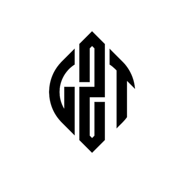 Diseño del logotipo de la letra del círculo LZT con forma de círculo y elipse LZT letras de elipse con estilo tipográfico Las tres iniciales forman un logotipo circular LZT Círculo Emblema Monograma Abstracto Carta Marca Vector