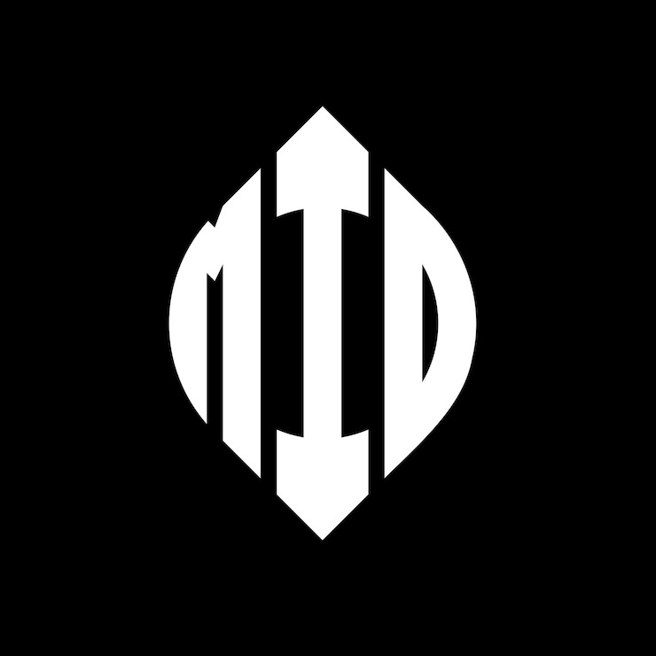 Vector diseño del logotipo de la letra del círculo mio con forma de círculo y elipse mio letras de elipse con estilo tipográfico las tres iniciales forman un logotipo del círculomio emblema del círculo abstracto monograma letra marca vector