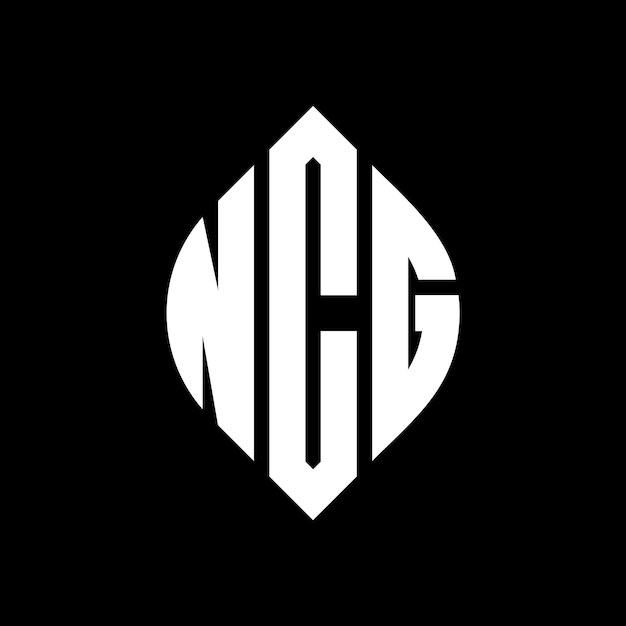 El diseño del logotipo de la letra del círculo NCG con forma de círculo y elipse NCG letras elípticas con estilo tipográfico Las tres iniciales forman un logotipo del círculo CNG círculo emblema monograma abstracto letra marca vector