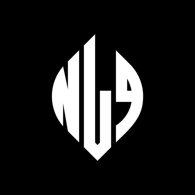 Vector diseño del logotipo de la letra del círculo nlq con forma de círculo y elipse nlq letras elípticas con estilo tipográfico las tres iniciales forman un logotipo del círculo clq círculo emblema monograma abstracto letra marca vector
