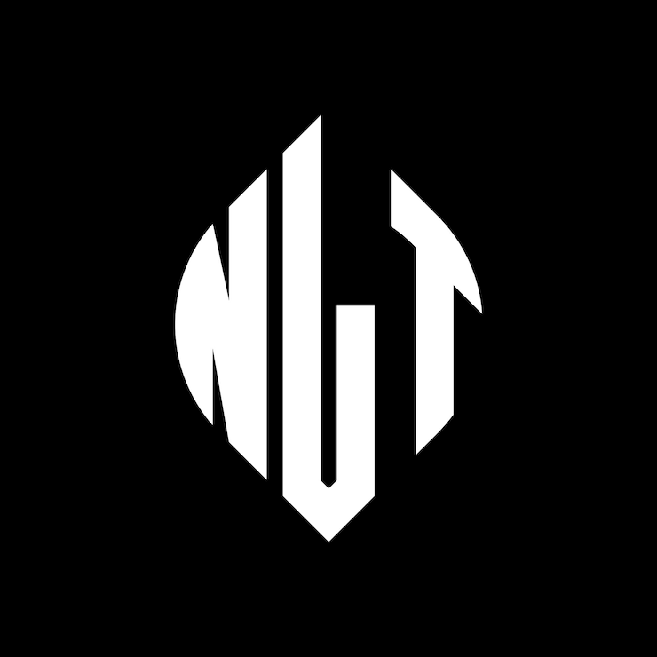 Vector diseño del logotipo de la letra del círculo nlt con forma de círculo y elipse nlt letras elípticas con estilo tipográfico las tres iniciales forman un logotipo del círculo nlt círculo emblema monograma abstracto letra marca vector