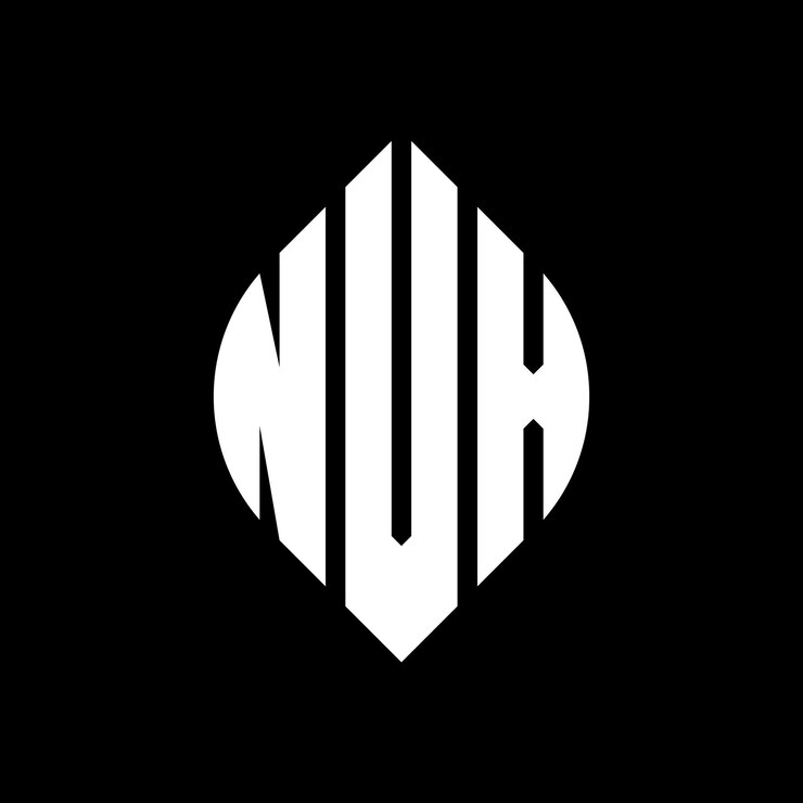 Vector diseño del logotipo de la letra del círculo nvx con forma de círculo y elipse letras de la elipse nvx con estilo tipográfico las tres iniciales forman un logotipo del círculo cvx círculo emblema monograma abstracto letra marca vector